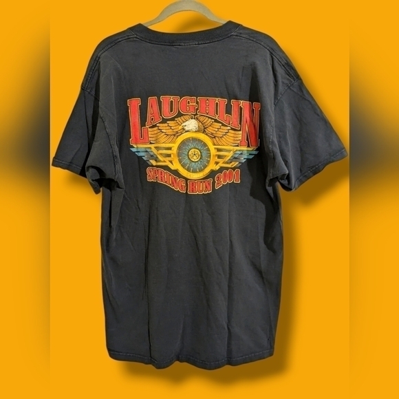 Vintage Motorcycle Laughlin Nevada River Run 2001 Run To The Desert T-Shirt - Picture 2 of 8